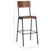 Bar Chairs Solid Plywood Steel – Brown, 2