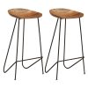 Bar Stools 2 pcs Solid Acacia Wood