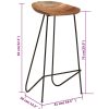 Bar Stools 2 pcs Solid Acacia Wood