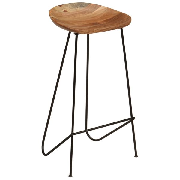 Bar Stools 2 pcs Solid Acacia Wood