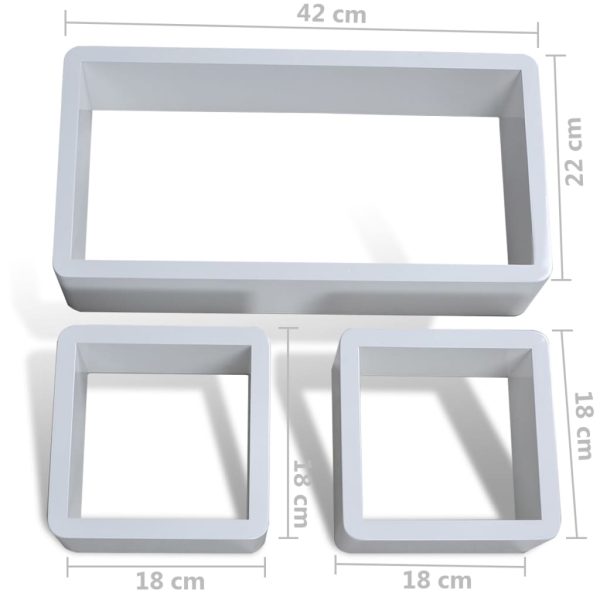 Wall Cube Shelves 6 pcs White