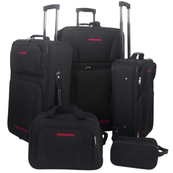 5 Piece Travel Luggage Set – Black