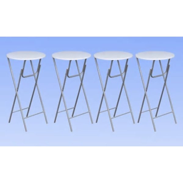 Bar Tables 4 pcs with MDF Tabletop White