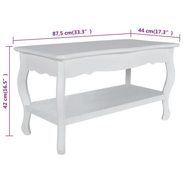 Coffee Table 2 Tiers MDF White