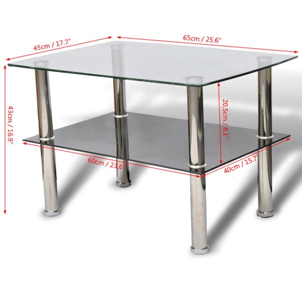 Coffee Table Glass 2 Tiers