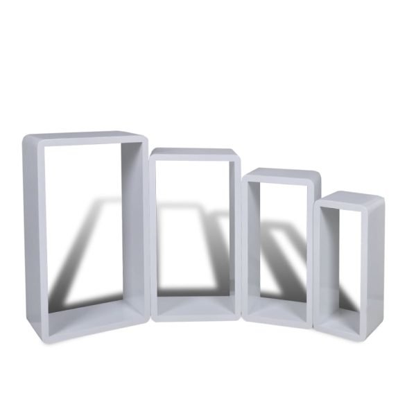 Cuboid shelf set of 4 White