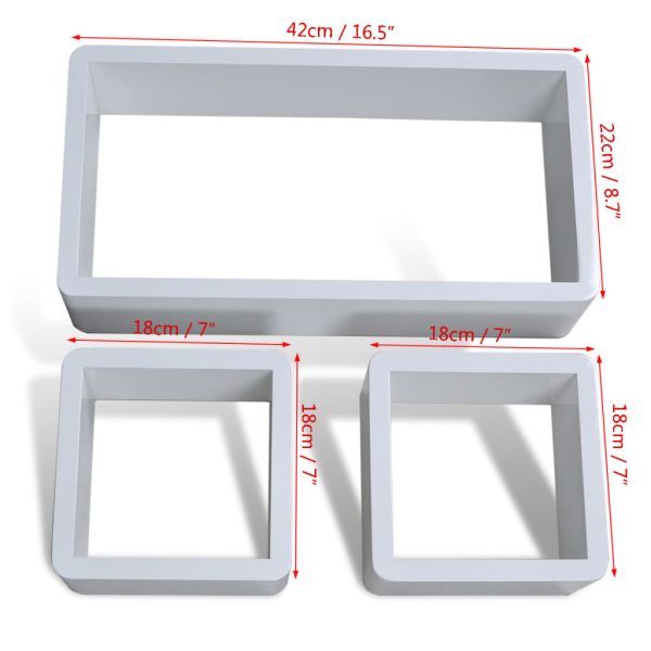 Cuboid shelf set of 3