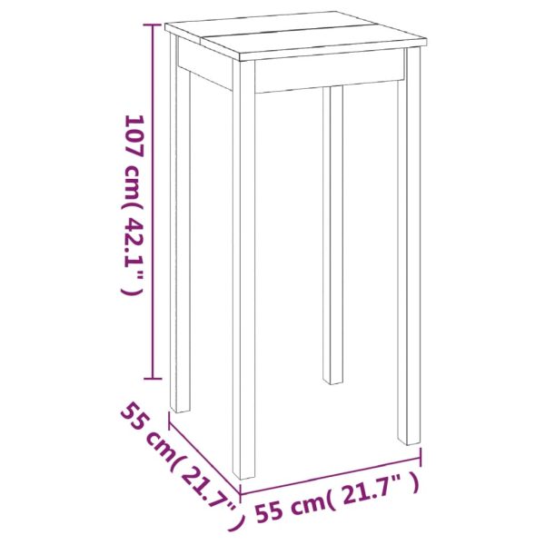 Bar Table MDF Black 55x55x107 cm