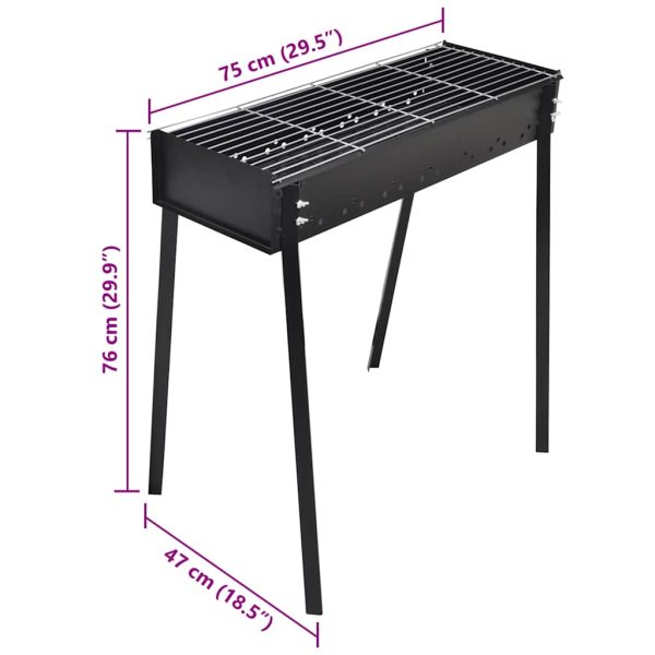 BBQ Stand Charcoal Barbecue Square 75 x 28 cm