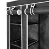 Wardrobe with Compartments and Rods 45x150x176 cm Fabric – Black