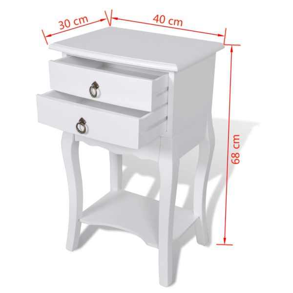 Hidalgo Nightstand with 2 Drawers White