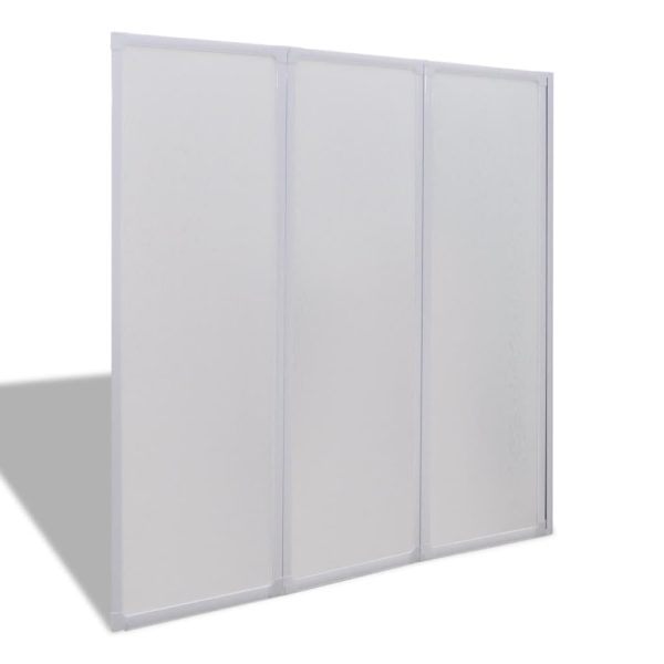 Shower Bath Screen Wall 3 Panels Foldable – 117×120 cm