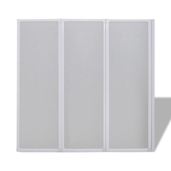 Shower Bath Screen Wall 3 Panels Foldable – 117×120 cm