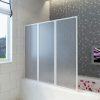 Shower Bath Screen Wall 3 Panels Foldable – 117×120 cm