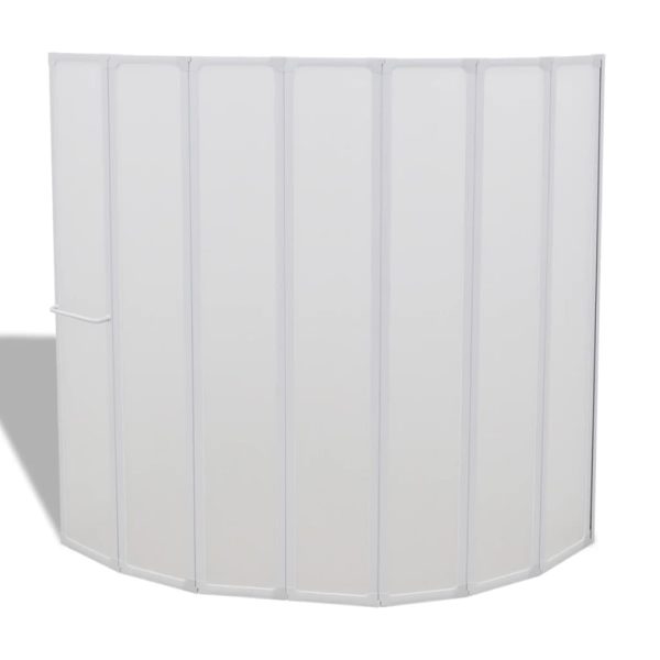 Shower Bath Screen Wall 140 x 168 cm 7 Panels Foldable with Towel Rack