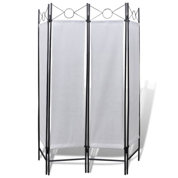 Gering 4-Panel Room Divider Privacy Folding Screen White 160 x 180 cm