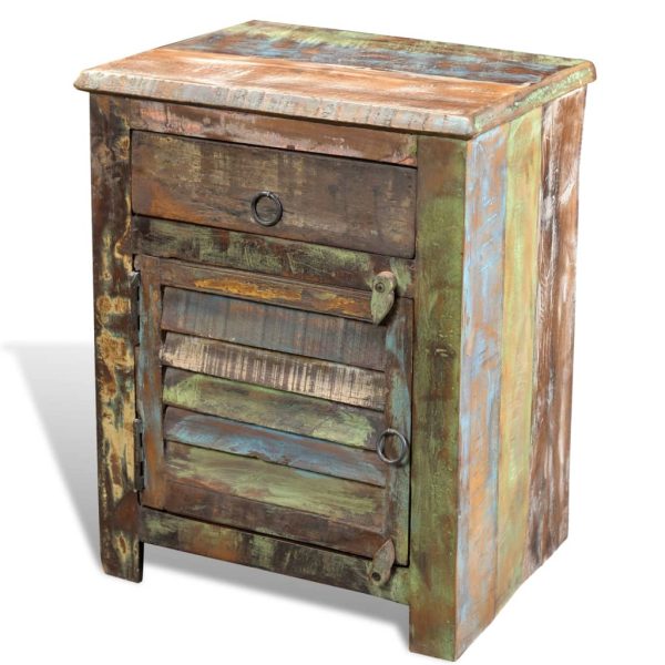 Bickley End Table with 1 Drawer 1 Door Reclaimed Wood