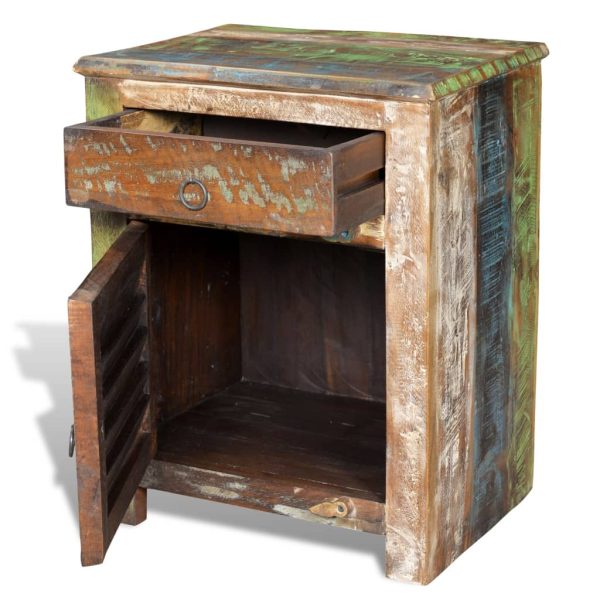 Bickley End Table with 1 Drawer 1 Door Reclaimed Wood