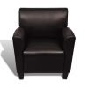 Sofa Chair Dark Brown Faux Leather