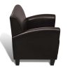 Sofa Chair Dark Brown Faux Leather