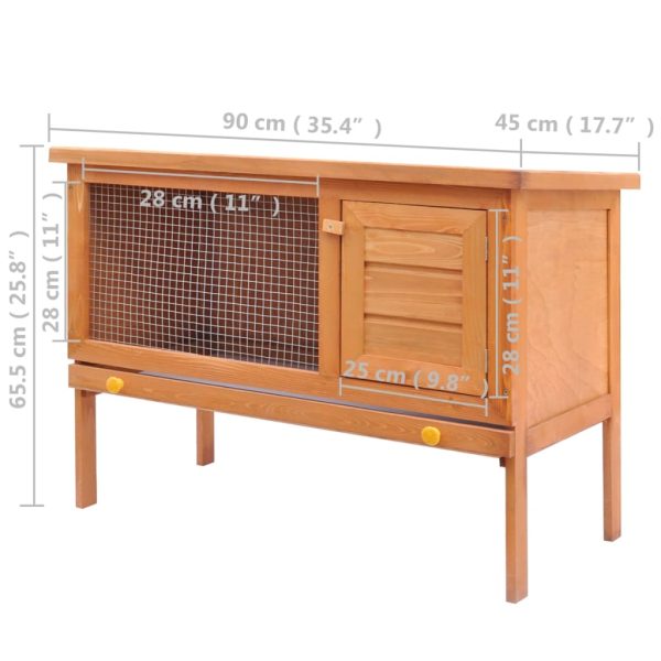 Outdoor Rabbit Hutch 1 Layer Wood – Brass