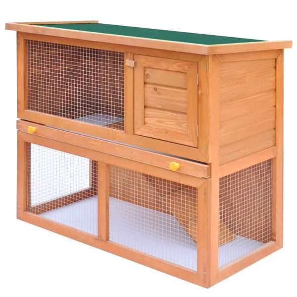 Outdoor Rabbit Hutch Small Animal House Pet Cage 1 Door Wood – Brass