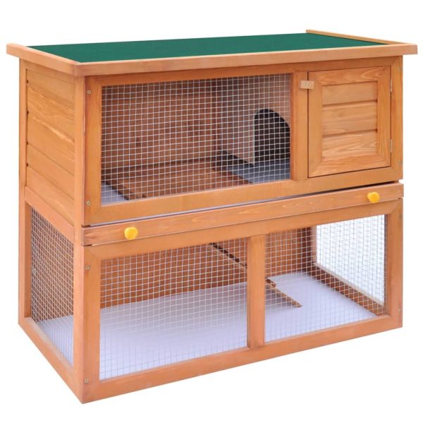 Outdoor Rabbit Hutch Small Animal House Pet Cage 1 Door Wood – Brass