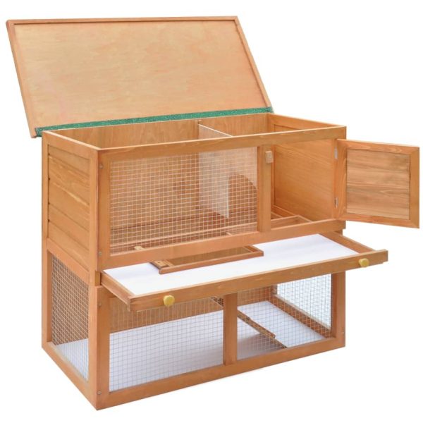 Outdoor Rabbit Hutch Small Animal House Pet Cage 1 Door Wood – Brass