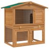 Outdoor Rabbit Hutch Small Animal House Pet Cage 3 Doors Wood – Brass