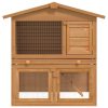 Outdoor Rabbit Hutch Small Animal House Pet Cage 3 Doors Wood – Brass