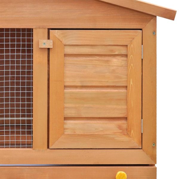 Outdoor Rabbit Hutch Small Animal House Pet Cage 3 Doors Wood – Brass