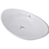 Luxury Ceramic Basin Oval with Overflow 59 x 38.5 cm – White