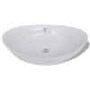 Luxury Ceramic Basin Oval with Overflow 59 x 38.5 cm – White