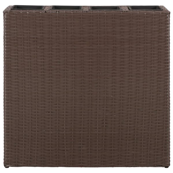 Garden Rectangle Rattan Raised Bed Set – Brown, 1