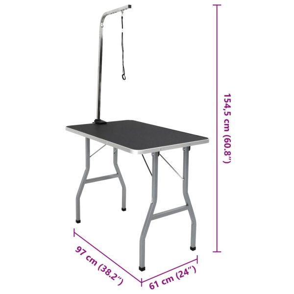 Bath Grooming Table for Dogs Cats Pets Adjustable 1 Loop – 97x61x154.5 cm