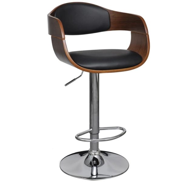 Bar Stool Bent Wood and Faux Leather – 1