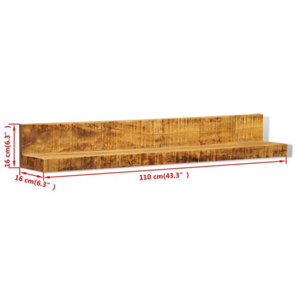 Solid Wood Wall Mounted Display Shelf 2 pcs