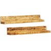 Solid Wood Wall Mounted Display Shelf 2 pcs