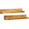 Solid Wood Wall Mounted Display Shelf 2 pcs