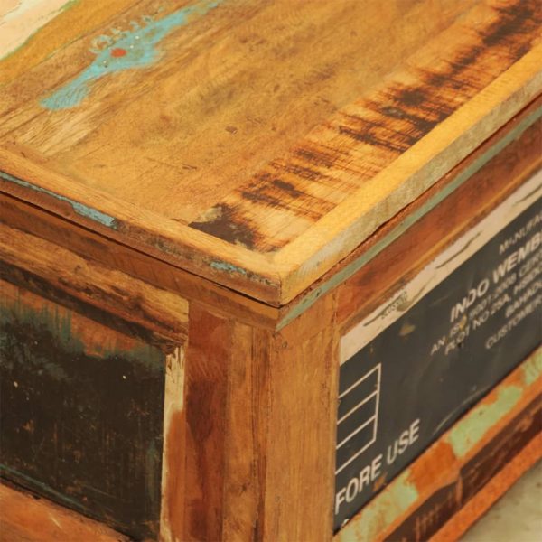 Coffee Table with Storage Vintage Reclaimed Wood