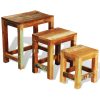 Nesting Table Set 3 Pieces Vintage Reclaimed Wood