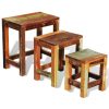 Nesting Table Set 3 Pieces Vintage Reclaimed Wood