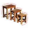 Nesting Table Set 3 Pieces Vintage Reclaimed Wood