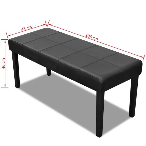 High Quality Artificial Leather Bench – Black