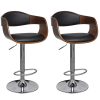 Bar Stools 2 pcs Bent Wood and Faux Leather