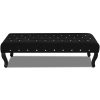 Black Bench Velvet Fabric with Crystal Buttons