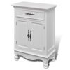 Wooden Cabinet with 2 Doors 1 Drawer White