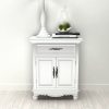 Wooden Cabinet with 2 Doors 1 Drawer White