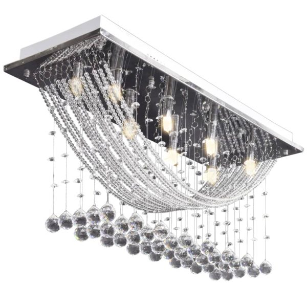 Ceiling Lamp with Glittering Glass Crystal Beads 8 x G9 29 cm