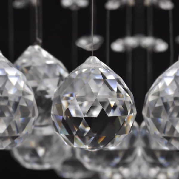 Ceiling Lamp with Glittering Glass Crystal Beads 8 x G9 29 cm